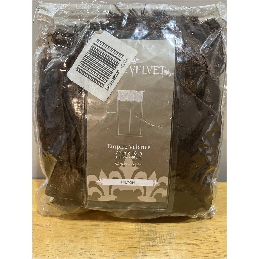 Royal Velvet Empire Valance Hilton Brown 72x18" Fringe Coffee Bean